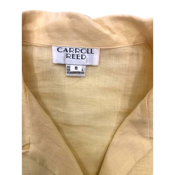 Carroll Reed/Bushwacker USA Vintage Linen Soft Yellow Floral Skirt Blouse Vest-8 - Picture 11 of 16
